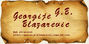 Georgije Blažarević vizit kartica